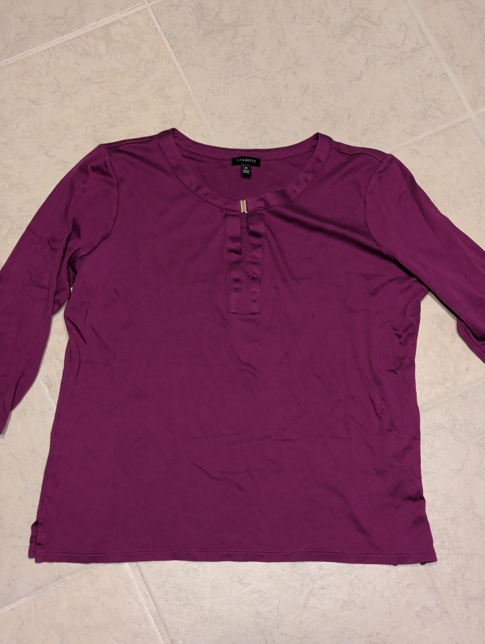 Talbots Quarter Sleeve Magenta Purple Supima Cotton Modal Blend